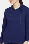Zivame Cozy Ribbed Viscose Blend Waffle Loungewear Set - Medieval Blue — thumbnail 5